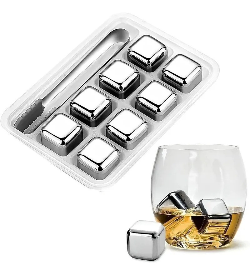 Cubos de hielo x 8 acero inoxidable para